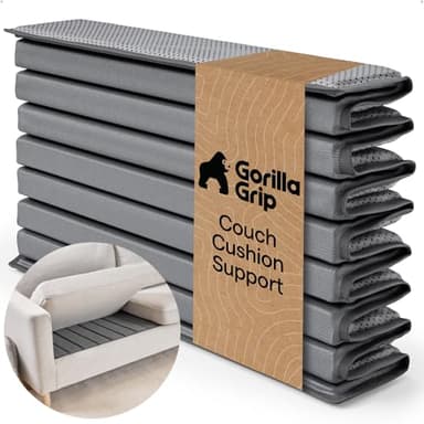 GORILLA GRIP Heavy Duty Couch Cushion Support Board to Fix Sagging Sofas, 21.5 x 70 Sofa, Thick Plywood Boards Add Strong Seat Supports, Stays in Place, Replacement Stuffing Under Couches, Grey