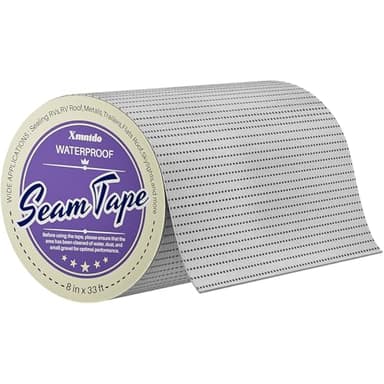 Xmntdo RV Roof Tape Sealant Waterproof, 8 Inch x 33 Feet Peel and Stick Seam Tape Repair and Restore Roofing Joints and Tears,Water Proof Seal for RV Repair, Window, Skylight, Metal, Camper Roof Leaks