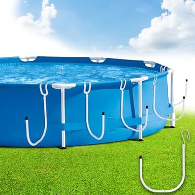 Teisaiko Upgraded 5-Pack Solar Cover Holder for Above Ground Pool, Solar Pool Cover Holder, U-Shaped Iron Tube Set for Framed Above-Ground Swimming Pools, Keep Solar Blankets Off The Ground (5-Pack)