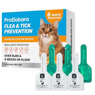 Topical Flea and Tick for Large Cats: Waterproof Topical Cat Flea and Tick – Fast-Acting & Long-Lasting at Home Control for Cats Over 9 lbs and 8 Weeks or Older – 6-Dose Supply