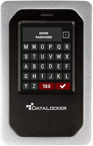 DataLocker 2TB SSD External Hard Drive for Mac, Windows, and Linux - Portable SSD Hard Drive with Password Protected Hardware Encrypted SSD, Touchscreen, TAA Compliant, & IP64 Dust/Water, USB-C/USB-A