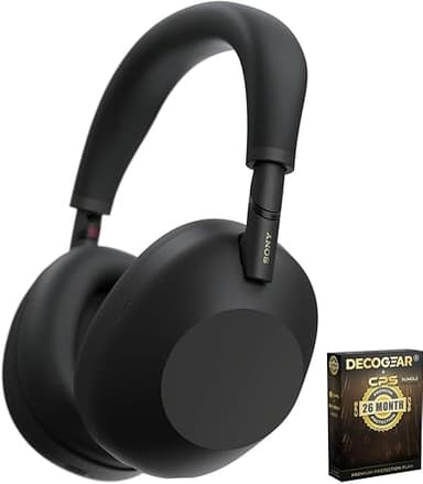 Sony WH-1000XM6/B Best Wireless Noise Canceling Headphones, Black Bundle with Deco Gear CPS Exclusive 26 Month Protection Pack | Official USA Partner Model