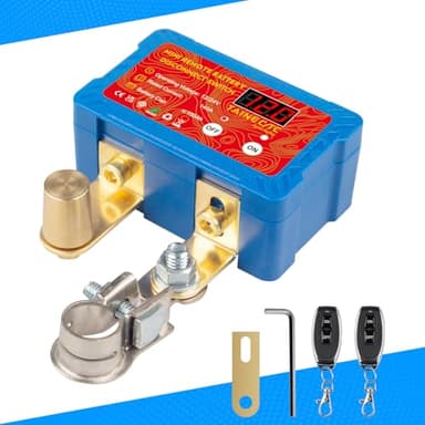 Battery Kill Switch for Car - Remote Battery Disconnect Switch 12V/24V 140A with LED Voltage Display | Anti-Theft & Battery Drain Protection | Compact Design for Vehicles Battery Up to 100AH