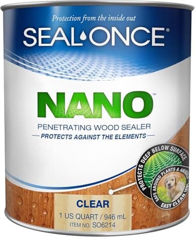 Seal-Once Nano Penetrating Wood Sealer - Premium Waterproof Sealant (Quart)