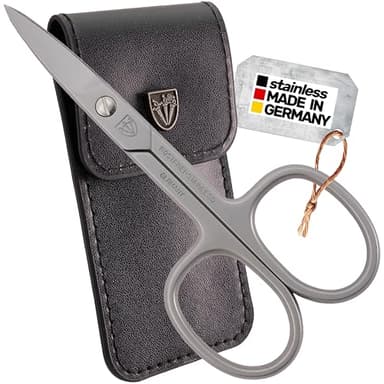 3 Swords Germany - brand quality STAINLESS STEEL INOX CURVED NAIL SCISSORS (1 PIECE) with case for manicure pedicure - nail care by 3 Swords - Made in Germany
