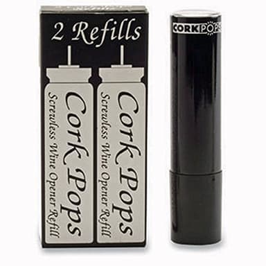 Cork Pops Refill Cartridges – Eco-Friendly, Low-Pressure, Fits All Cork Pops Models, Opens 60-80 Bottles Each, 2 Cartridges