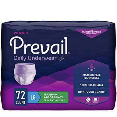 Prevail Proven | Large Pull-Up | Women's Incontinence Protective Underwear | Maximum Absorbency | 72 Count