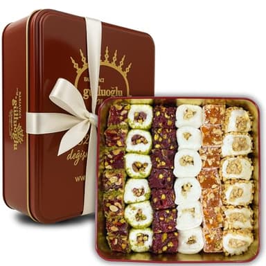 Gulluoglu Assorted Turkish Delight, Approx. 36-39 pieces (2.2 lb - 1000 gr), daily fresh shipment from Istanbul/Turkey