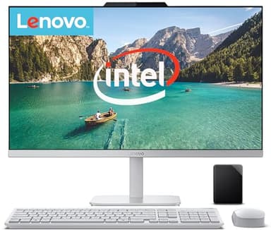 Lenovo 24 inch All in One Desktop| 16GB RAM| 1TB Storage(512GB SSD On Board with 512GB External Drive)| Intel Ultra-Fast 4-Core CPU| Full HD Display| Wi-Fi 6| Windows 11 | Wireless KB & Mouse