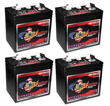 Set of 4 | US Battery US1800XC2 6 Volt 208Ah Deep Cycle Golf Cart, Solar, Marine, RV & Industrial Use Battery | BCI Group GC2 ~ Replaces T-605 T605 | T-105 T105