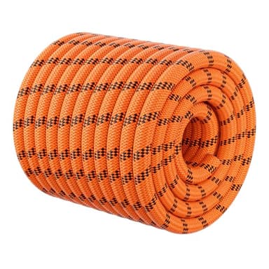 Double Braided Arborist Rigging Rope - 1/2 in X 100 ft 48 Strands Rappelling Outdoor Pulling Heavy Duty Polyester Bull Rope for Swing Tree Work Camping Rescue Hiking Logging - Orange