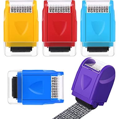 5 Pieces Privacy Stamp Roll ID Protection Roller Identity Theft Protection Roller Wide Roller Security Stamp for Mail, ID Blackout, Privacy Confidential(Small,Multi Colors)
