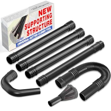 Sealegend Universal Leaf Blower Gutter Attachment, Gutter Cleaning Tools from Ground with Suppotive Structure and Telescopic Hose All-Round Cleaning, 11 Feet