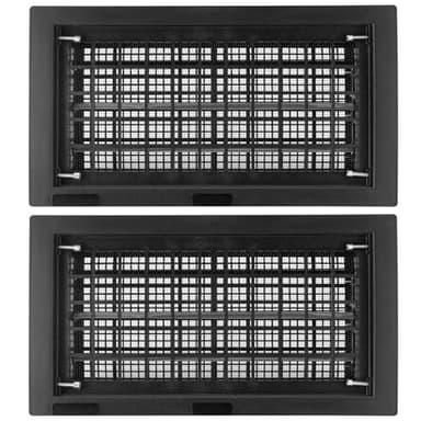 8" x 16" Automatic Foundation Vent for Ventilating Crawl Space Replacement Auto Air Vent, Black, 2 Pack