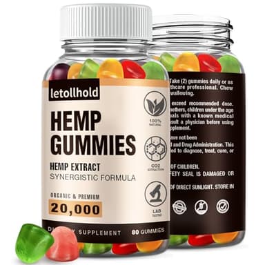 Hemp Gummies for Sleep, Pain, Anxiety (1 Pack) - High Potency Advanced Extra Strength with Pure Natural Hemp Oil, Best Hеmp Gummies for Adults - Low Sugar