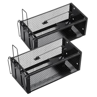 Pivmuth 2 Pack Humane Rat Traps 12.5"x5.5"x4.5", Reusable Mouse Traps for Indoor/Outdoor Use, No-Kill Live Capture for Chipmunks, Squirrels, Rats, Mice