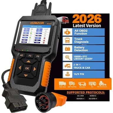 Heavy Duty Truck Scanner,Full System Diesel Diagnostic Scan Tool and Code Reader for Cummings, Detroit,Freightliner,International,Paccar,Check Truck Engine and Car 2 in 1 Code Reader/OBD2 Scanner