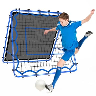 4x4FT Dual-Sided Soccer Rebounder Net, Fast & Slow Rebound Speed Training for Control, Passing Practice, Easy Setup Baseball/Volleyball Rbounder Gifts & Equipment for Kids,Teens & Adults