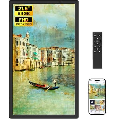 Uhale 21.5 Inch Large Digital Picture Frame WiFi with Remote Control, 1920 x 1080 FHD IPS No Touch Screen Electronic Photo Frames with 64GB, Support SD USB, Share Photos Videos Instantly