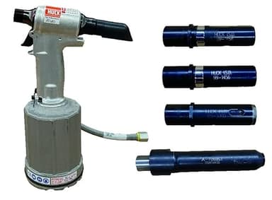 Huck 2025 Pneudraulic Riveter; 0.675 Inch Stroke for Peterbilt Hoods with Noses