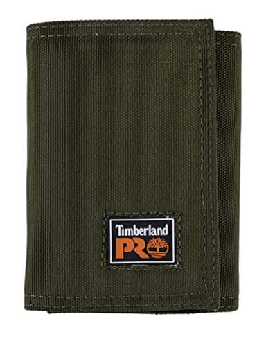 Timberland PRO Men's Cordura Nylon Rfid Trifold Wallet With Id Window, olive, One Size