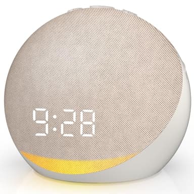 Sound Machine Alarm Clock for Bedroom: 25 Natural Sleep Sounds - White Noise Machine for Adults Kids Baby - Gentle Wake Up Alarm with Bluetooth Speaker - Putty