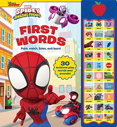 Marvel Spider-man - Spidey and His Amazing Friends - First Words! Point, Match, Listen, and Learn! 30-Button Sound Book – PI Kids