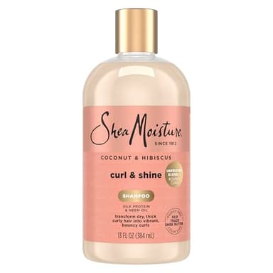 SheaMoisture Curl and Shine Coconut Shampoo Coconut & Hibiscus for Curly Hair Paraben Free Shampoo 13 oz