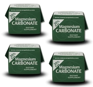 Magnesium Carbonate – 7g x 4 Cubes (Pack) – Pure Magnesium Carbonate – Food Grade – Non-GMO, Gluten-Free, Vegan – Carbonato de Magnesio en Cubos – Hecho en México