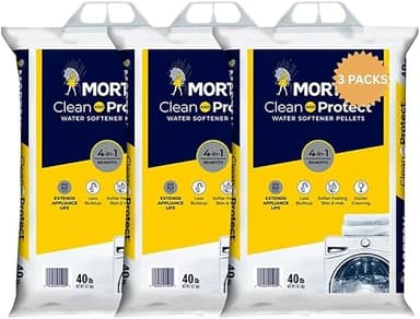 3 Pack Clean and Protect Water Softener Salt Pellets – (40 lb Bags, 120 lbs Total) – Reduces Scale, Softens Hard Water, Appliance Efficiency, Compatible with Water Systems