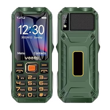 2G Rugged Phone, Unlocked Cell Phone for Seniors/Kids, Elderly Mobile Phone with 2.6in Screen, 16800mAh Battery, Dual LED Flashlight, Big Speaker, SOS, Radio, Bluetooth(Green)
