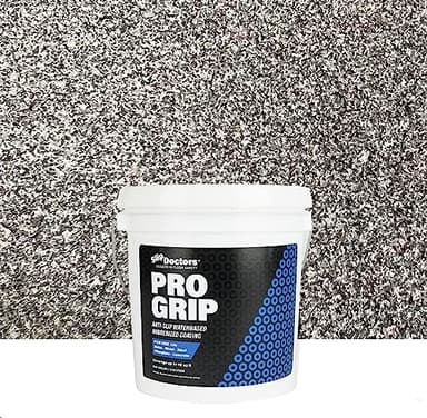 Pro Grip Rubberized Non-Skid Spray Coating (Gallon, Base Gray) for Decks, Floors, Boats & Courts – Non-Slip Rubber Paint for Concrete, Wood & Metal
