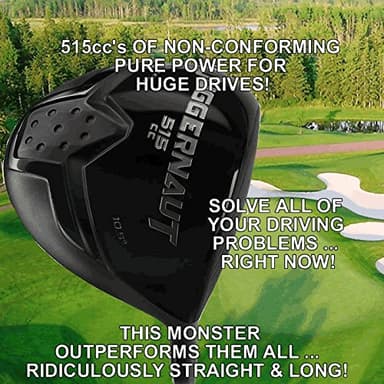 #1 Illegal World's Longest Custom Driver Non-Conforming Banned 515cc Golf Club (Right)