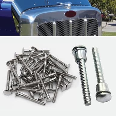 3/16" Rivet Kit for Peterbilt 379 Huck and Collars - Replace MGP98T-R6-10G,MGCS-R6U-Pack of 100 Medium Flange Collars