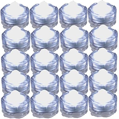 JYtrend Bright LED Floral Tea Light Submersible Lights for Party Wedding (White, 20 Pack)