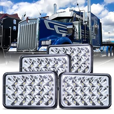 LEDMIRCY 4x6Inch LED Lights 4PCS High Low Beam Rectangular LED Light H4651 H4652 H4656 H4666 H6545 H4668 H4642 for Chevy Truck Van