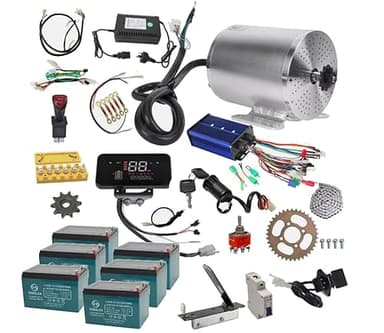 ICONSPORTSS 72V 3000W Brushless Motor Kit with Controller & LCD Display | Complete Kit for Electric Go Kart, Scooter, Golf Cart | Includes Batteries, 420 37T Sprocket, Foot Pedal