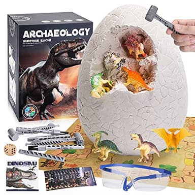 Woumserta Jumbo Dino Egg Dig Kit, Dinosaur Toys for Kids 5-7 8-12 with 12 Dinosaurs, Dinosaur Toys for 5 6 7 8 Year Old Boy Birthday Gift, Dinosaur Eggs Excavation Gifts for 5 6 7 Year Old Boy Girl
