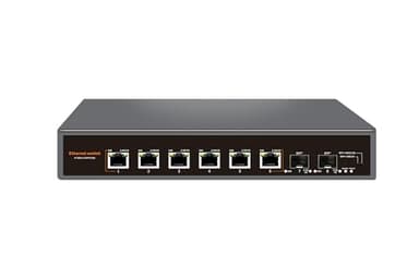 Davuaz 10G Unmanaged Ethernet Switch with 6 x 10G Base-T Ports and 2 x 10G SFP Uplink Port, Compatible with 1000M/5G/10G Plug & Play, Metal 10Gbe Network Switch