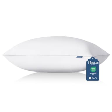 CozyLux Pillows Standard Size Set of 1, Hotel Quality Bed Pillows for Sleeping 1 Pack, Cooling Pillows for Side Back and Stomach Sleepers, Down Alternative Luxury Soft Supportive Pillows (18x26)