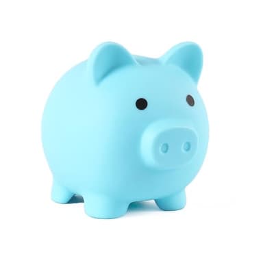 PandaEar Piggy Bank, Unbreakable Cute Plastic Coin Bank for Boys & Girls, Large Money Saving Bank, Shatterproof Pig Money Box, Fun Gift for Children Birthday, Christmas, Halloween (Blue)