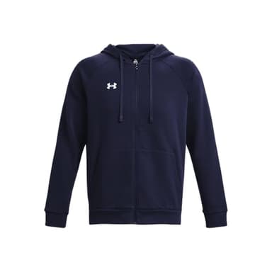 Under Armour Men's Rival Fleece Full Zip Hoodie, (410) Midnight Navy / / White, X-Large
