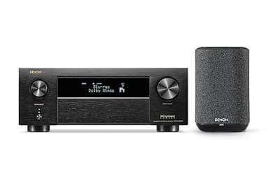 Bundle of Denon AVR-X4800H 9.4-Ch Receiver - 8K UHD Home Theater AVR (125W X 9) Built-in Bluetooth, Wi-Fi + Denon Home 150 NV Wireless Speaker (Black), 1" Tweeter, 3.5" Woofer