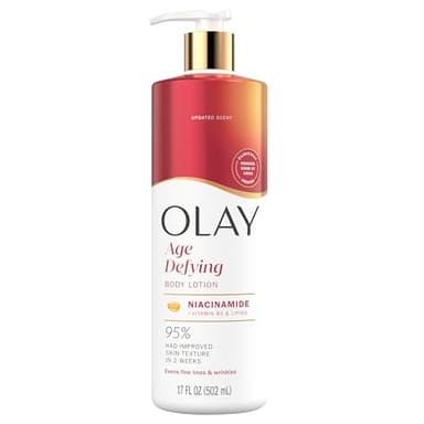 Olay Body Lotion for Women, Age Defying with Niacinamide Serum, Visibly Reduce Signs of Skin Aging, 24hr Moisture & Hydration, Fast Absorbing Formula, Vitamin B3 Complex, For All Skin Types, 17 fl oz