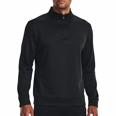 Under Armour Men's ArmourFleece 1/4 Zip, (001) Black / / Black, Large