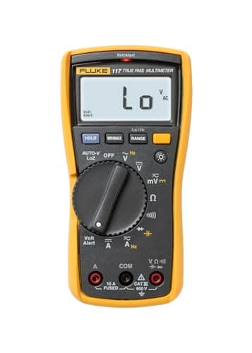Fluke 117 Digital Multimeter, Non-Contact AC Voltage Detection, Measures Resistance/Continuity/Frequency/Capacitance/Min Max Average, Automatic AC/DC Selection, Low Impedance Mode