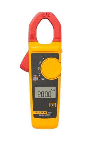 Fluke 302+ Digital Clamp Meter, 30mm Jaw, Measures AC Current to 400A, Measures AC/DC Voltage to 600V, Resistance, Continuity, and Capacitance Measurements, Includes 2 Year Warranty