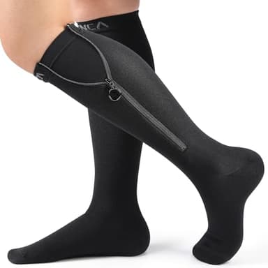 NEENCA Zipper Compression Socks, Medical Graduated Compression Socks for Pain Relief, Women & Men Circulation, Swelling, Travel, Pregnancy, Flight, Nurses, Running, Athletic—1 Pair, 20-30 mmHg