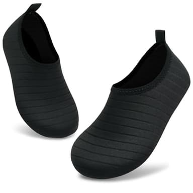 ANLUKE Kids Boys Girls Water Shoes Barefoot Aqua Socks Fast Dry Beach Swim Outdoor Sports Shoes for Toddler Black 34/35