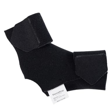 SiennaWrap Compression Wrap for Foot - Adjustable Velcro Lymphedema Wraps for Feet/Ankles - Medical-Grade Compression - Circulation Support - Plus Size - Made in USA (Black, Medium, Left)